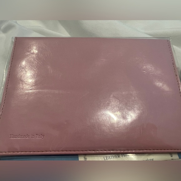 Pink & Blue Leather Photo Envelopes Handmade in Italy! Great gift! - Picture 3 of 5